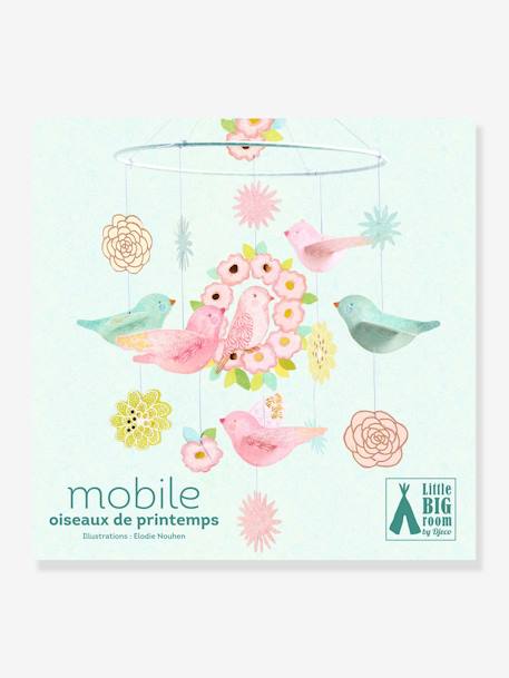 Mobile en papier Oiseaux et Fleurs - DJECO rose imprimé - vertbaudet enfant 