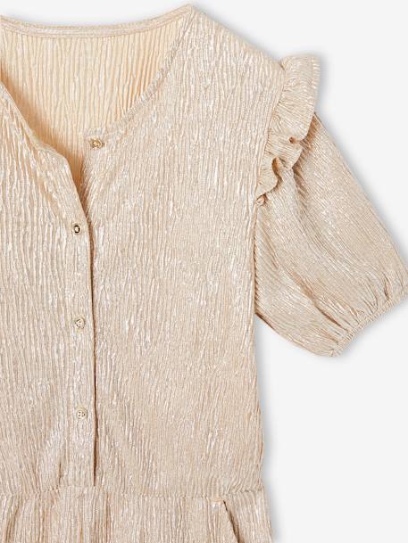 Combinaison de fête lamée fille manches ballon à volants or - vertbaudet enfant 