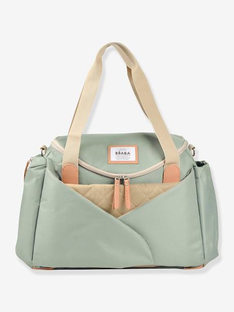 Luiertas Sydney II van BEABA beige, bedrukt+saliegroen - vertbaudet enfant 