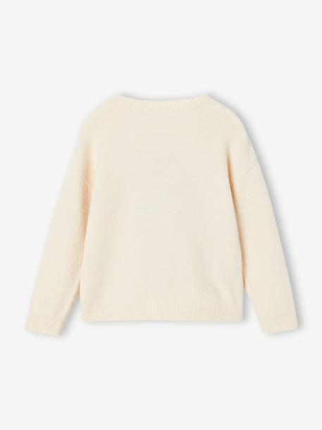 Coffret Noël fille pull jacquard et accessoire écru+rose pâle - vertbaudet enfant 