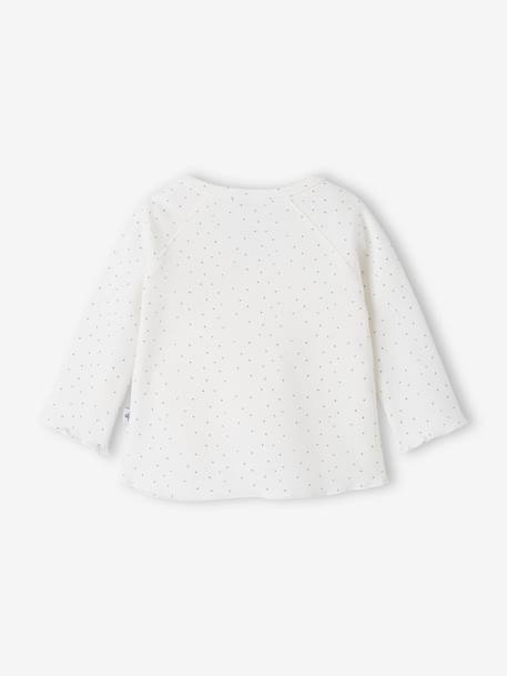 Brassière bébé naissance en coton bio blanc imprimé+écru - vertbaudet enfant 