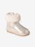 Boots enfant fille fourrées zippées beige doré+marron - vertbaudet enfant 