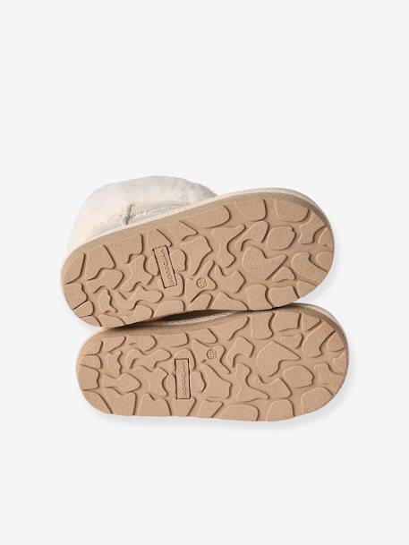 Boots enfant fille fourrées zippées beige doré+marron - vertbaudet enfant 