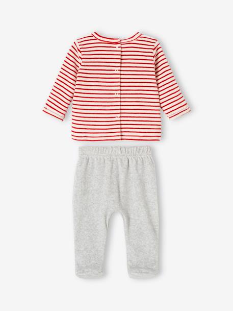 Pyjama de Noël en velours bébé gris chiné - vertbaudet enfant 