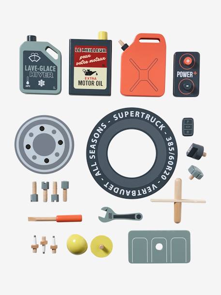 Ma voiture à réparer en bois FSC® beige - vertbaudet enfant 