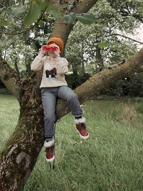 Jean garçon indestructible droit relax facile à enfiler denim brut+denim gris+double stone+stone - vertbaudet enfant 