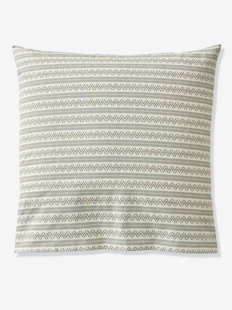 Parure housse de couette enfant et taie d'oreiller avec coton recyclé NOMAD vert imprimé - vertbaudet enfant 