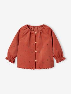 Baby-Overhemd, blouse-Babyblouse van fijn geribd corduroy met geometrische print