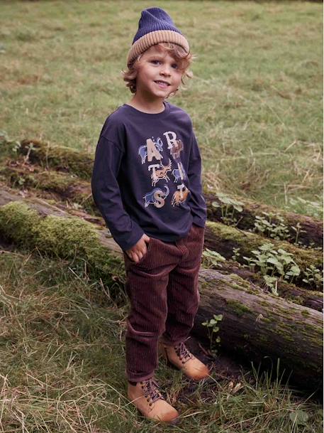 Tee-shirt préhisto artiste garçon détails brodés anthracite - vertbaudet enfant 