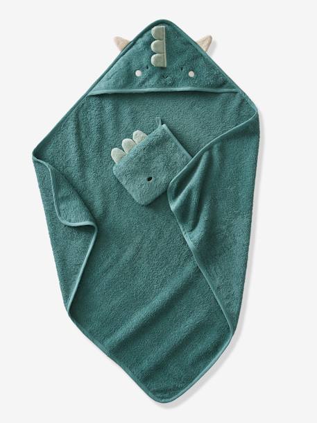 DRAGON badcape + handschoen groen - vertbaudet enfant 