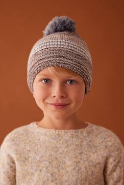Garçon-Accessoires-Bonnet, écharpe, gants-Ensemble bonnet + snood + moufles/mitaines jacquard garçon