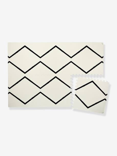 Tapis de jeu puzzle écru+jaune+rouge - vertbaudet enfant 