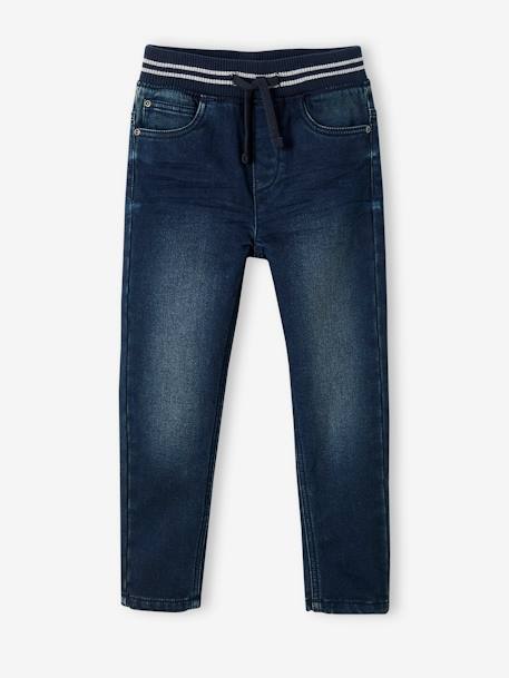 Pantalon en denim effet molleton doublé chaud garçon denim brut - vertbaudet enfant 