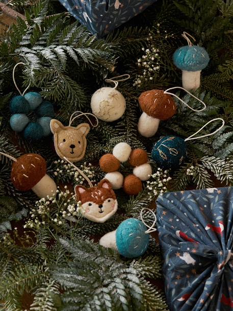 Lot de 12 décorations de Noël en feutrine à suspendre Brocéliande vert - vertbaudet enfant 