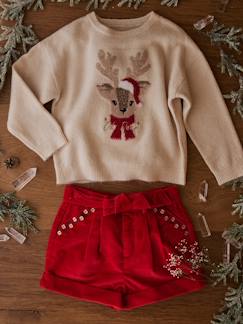 Kerstcadeauverpakking "Renne" jacquard trui + 2 scrunchies voor meisjes  - vertbaudet enfant