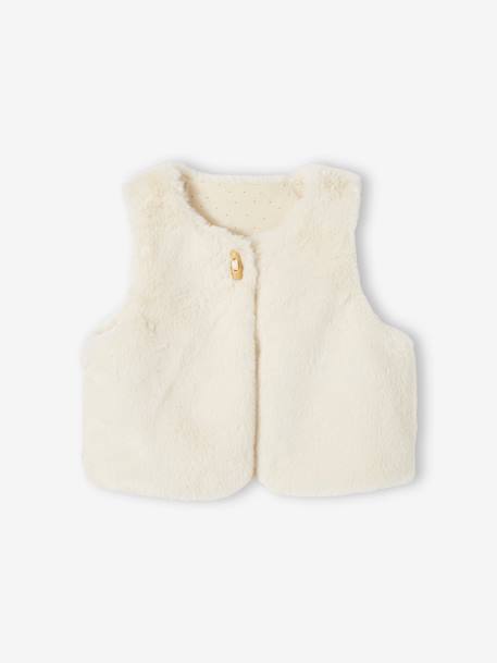Ensemble de Noël bébé : robe, gilet en fausse fourrure, collants et bandeau assorti rouge - vertbaudet enfant 