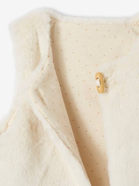 Ensemble de Noël bébé : robe, gilet en fausse fourrure, collants et bandeau assorti rouge - vertbaudet enfant 