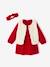 Ensemble de Noël bébé : robe, gilet en fausse fourrure, collants et bandeau assorti rouge - vertbaudet enfant 