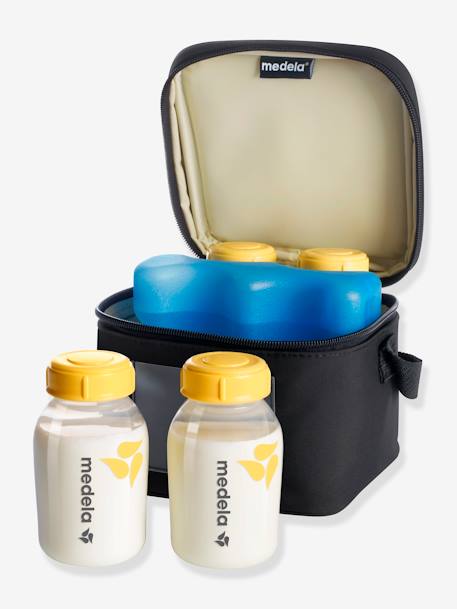 Cooler Bag - Compartiment et bloc réfrigérant + 4 biberons MEDELA noir - vertbaudet enfant 