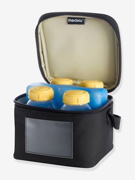 Cooler Bag - Compartiment et bloc réfrigérant + 4 biberons MEDELA noir - vertbaudet enfant 