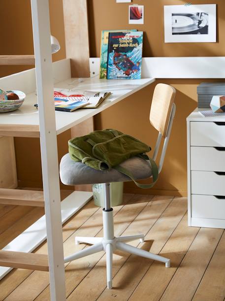 Metalen en houten bureaustoel LIGNE SCHOOL grijs - vertbaudet enfant 