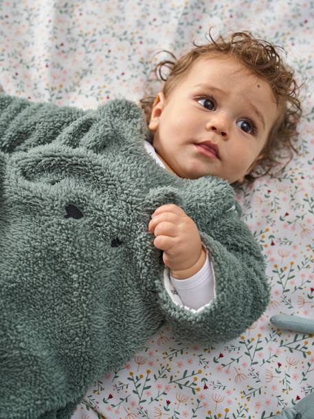 Gigoteuse hiver manches amovibles en polaire Ours GREEN FOREST beige foncé+écru+vert sauge - vertbaudet enfant 