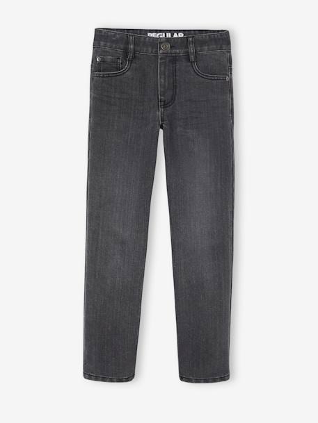 Jean garçon droit indestructible waterless DENIM BRUT+denim gris+STONE - vertbaudet enfant 