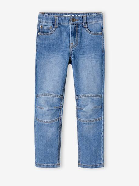 Rechte jeans voor jongens MorphologiK indestructible 'waterless' met heupomtrek SMALL denim stone+onbewerkt denim - vertbaudet enfant 