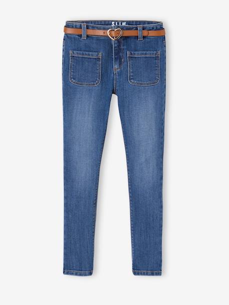 Onverwoestbare meisjesjeans en mooie riem stone - vertbaudet enfant 