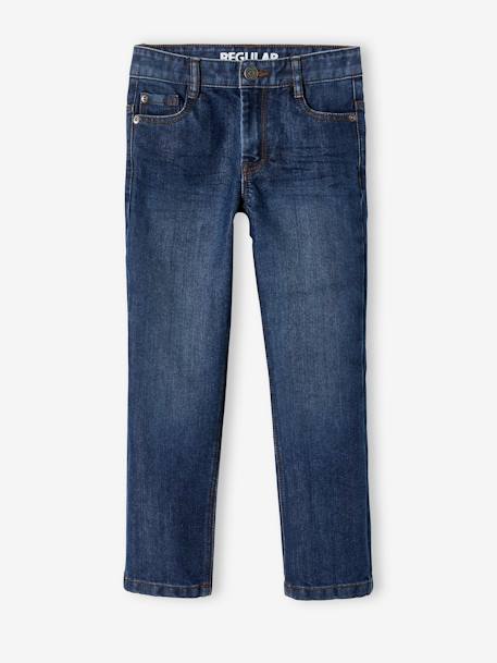 Jean garçon droit indestructible waterless DENIM BRUT+denim gris+STONE - vertbaudet enfant 