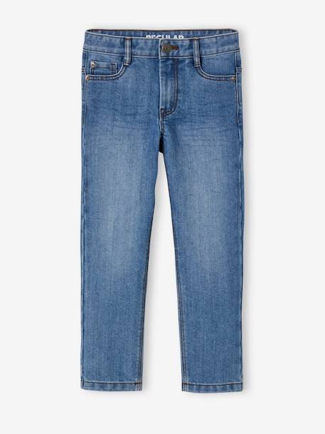 Jean garçon droit indestructible waterless DENIM BRUT+denim gris+STONE - vertbaudet enfant 