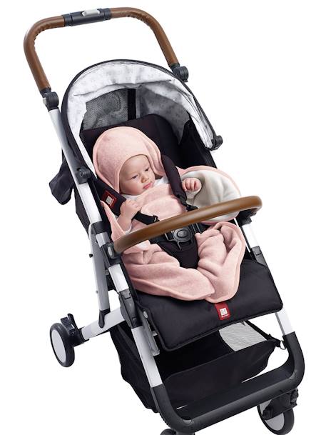 Couverture Babynomade double polaire rose poudré+vert sauge - vertbaudet enfant 