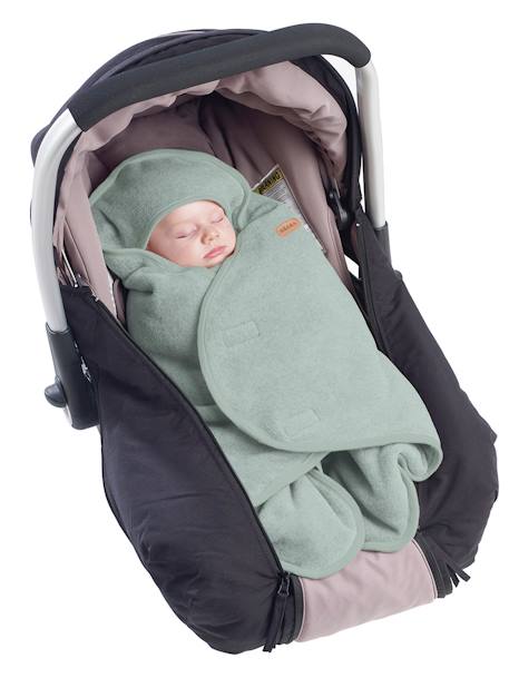 Deken BEABA Babynomade® met fleece voering roze (poederkleur)+saliegroen - vertbaudet enfant 