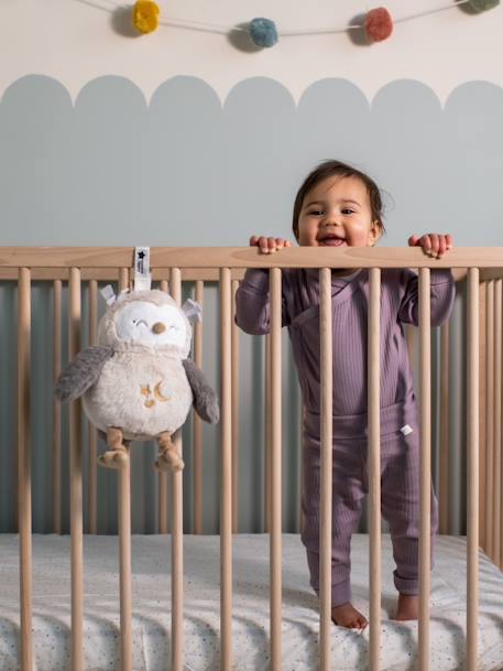 Peluche aide au sommeil lumineuse et sonore Deluxe Ollie la chouette gris - vertbaudet enfant 