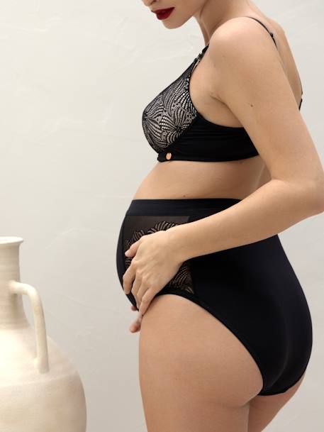 Soutien-gorge de maternité et d'allaitement à armatures Dahlia kaki+noir - vertbaudet enfant 