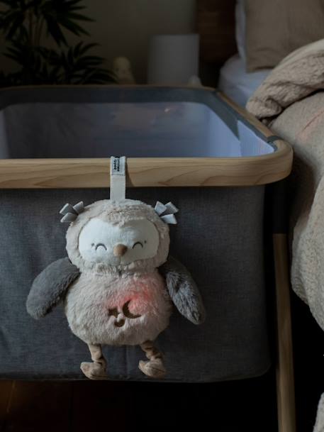 Peluche aide au sommeil lumineuse et sonore Deluxe Ollie la chouette gris - vertbaudet enfant 
