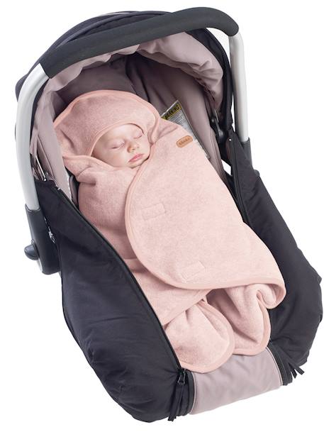 Deken BEABA Babynomade® met fleece voering roze (poederkleur)+saliegroen - vertbaudet enfant 