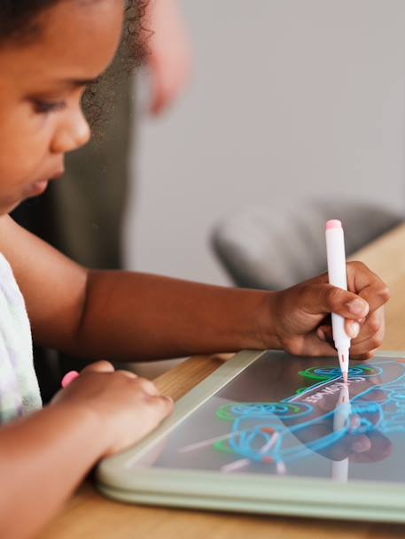 KIDYDRAW-PRO - Mobiele lichttafel - KIDYWOLF kaki+rozen - vertbaudet enfant 
