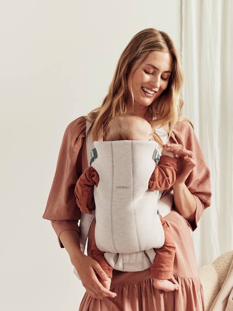 Porte-bébé Mini Jersey 3D BabyBjörn beige+GRIS CHARBON - vertbaudet enfant 