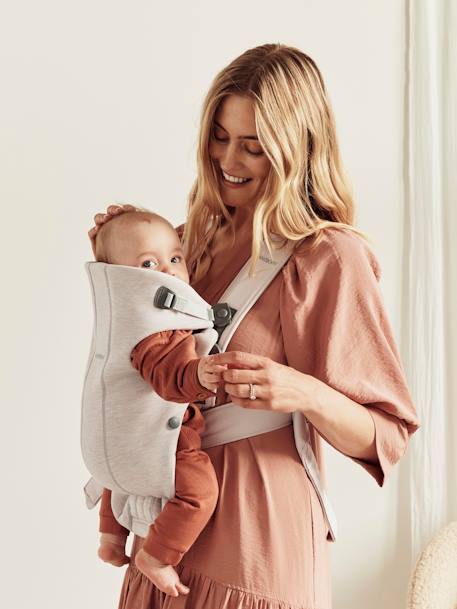 Porte-bébé Mini Jersey 3D BabyBjörn beige+GRIS CHARBON - vertbaudet enfant 
