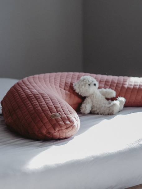 Kraam- en borstvoedingskussen BEABA Big Flopsy beige+bruin, bedrukt+cacao+Gechineerd grijs+grijs, bedrukt+groen+rood - vertbaudet enfant 