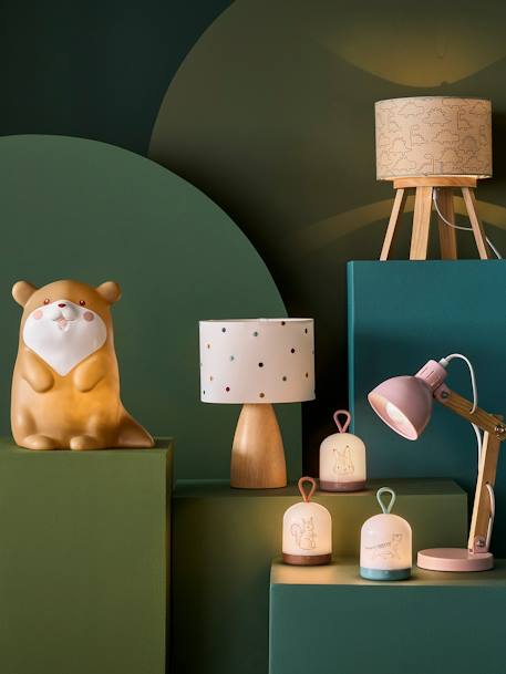 Lampe de chevet bois PETIT DINO kaki - vertbaudet enfant 