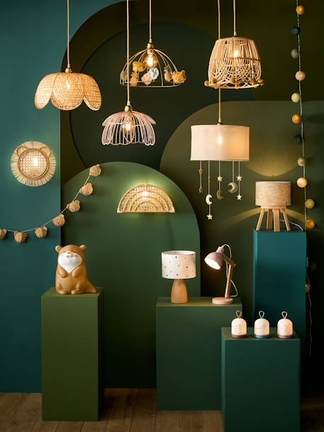 Lampe de chevet bois PETIT DINO kaki - vertbaudet enfant 