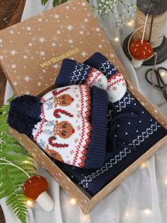 Bébé-Accessoires-Autres accessoires-Coffret de Noël "Renne" bébé garçon ensemble bonnet + snood + moufles