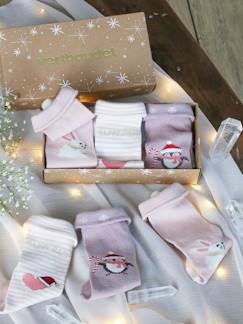 Bébé-Chaussettes, Collants-Coffret de Noël 3 paires de chaussettes bébé fille