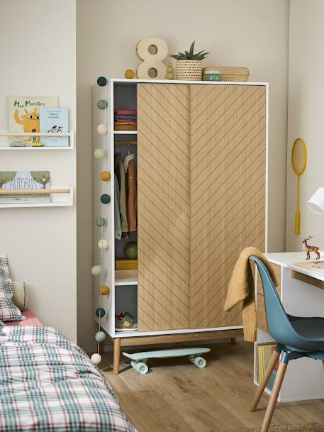 Armoire 2 portes chevrons bois - vertbaudet enfant 