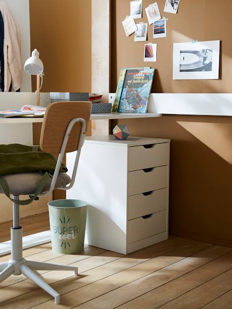 Caisson de bureau 4 tiroirs blanc - vertbaudet enfant 