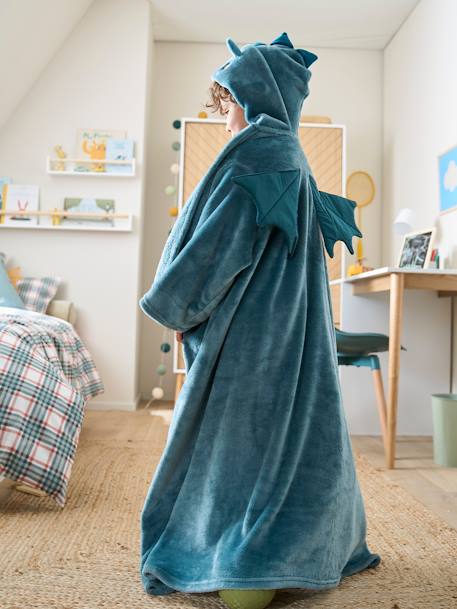 Plaid à manches et capuche Animal parme foncé+roux+vert - vertbaudet enfant 