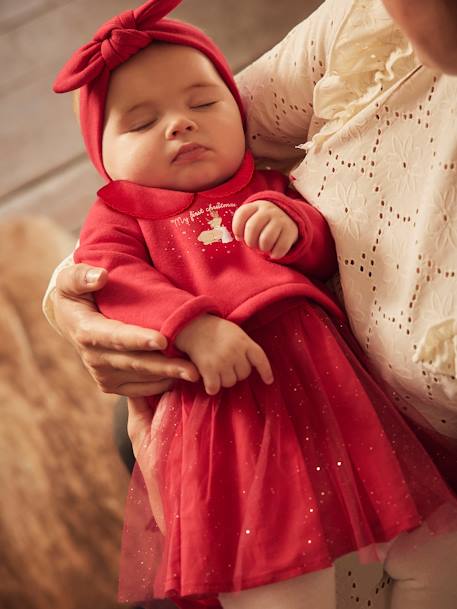 Kerstset voor baby's: jurk, hoofdband en maillot rood - vertbaudet enfant 