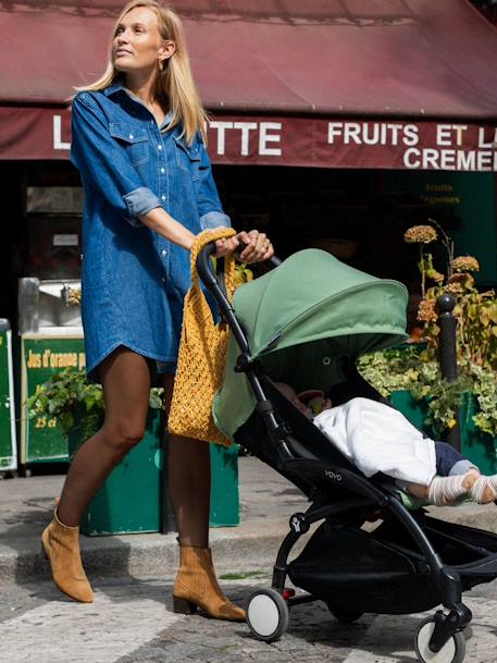 Eco-verantwoorde denim zwangerschapsjurk Eva ENVIE DE FRAISE jeansblauw - vertbaudet enfant 